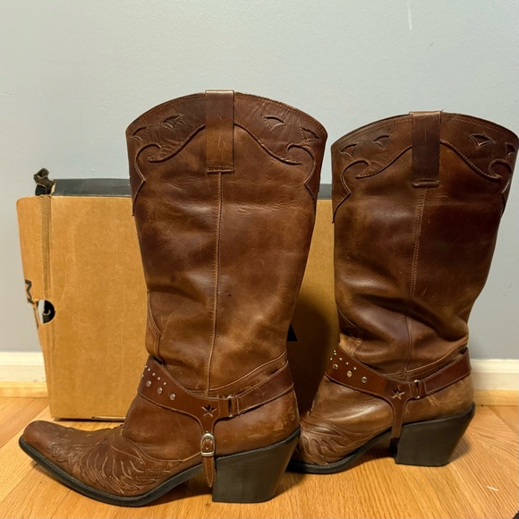MIA Rockstar Brown Leather Cowboy Western Boots 10 - Picture 4 of 6
